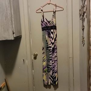 Casual spring dress with beaded accents